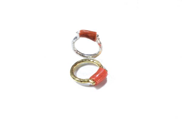 Silver coral ring