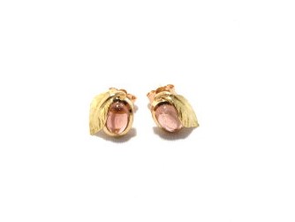 Tourmaline leaf earrings